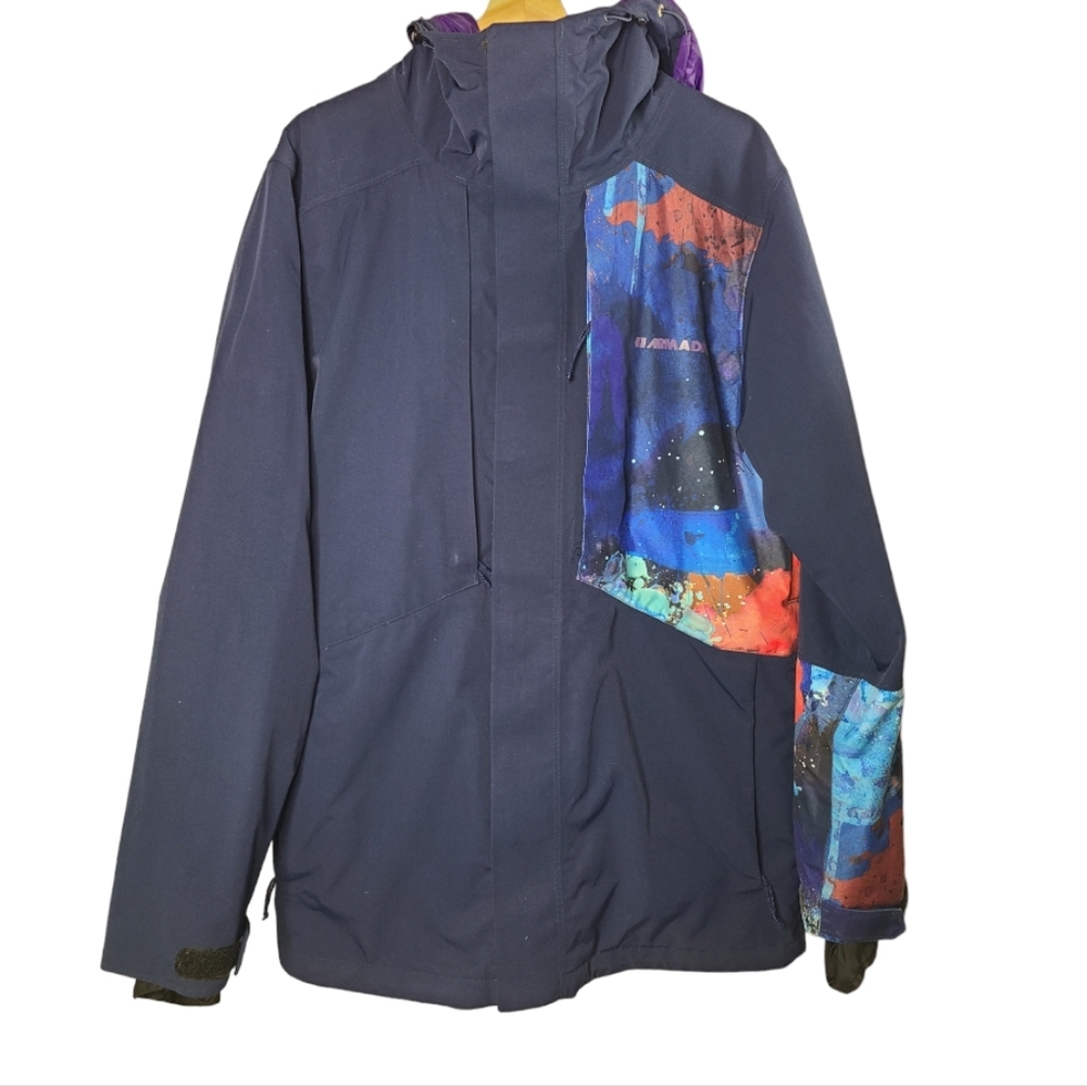 Armada Oden Snow Jacket Men's Large Insulated Hooded Blue Ski Snowboard Jacket